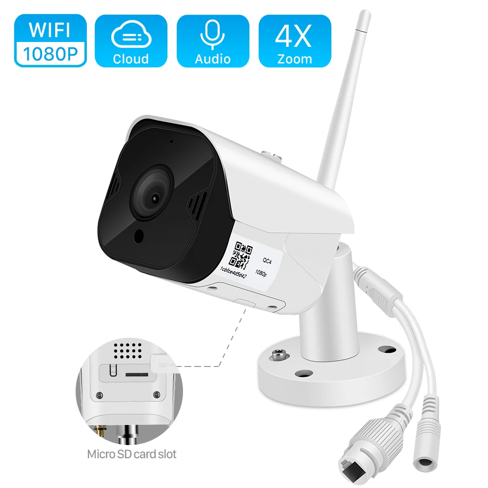 HD 1080P IP Camera Outdoor WiFi Home Security Camera 2MP Audio Cloud Wireless Surveillance Wifi Bullet Waterproof IP Camera Wifi