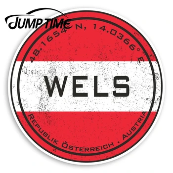 

Jump Time Wels Austria Vinyl Stickers - Flag Travel Sticker Luggage Window Bumper Decal Waterproof Car Accessories