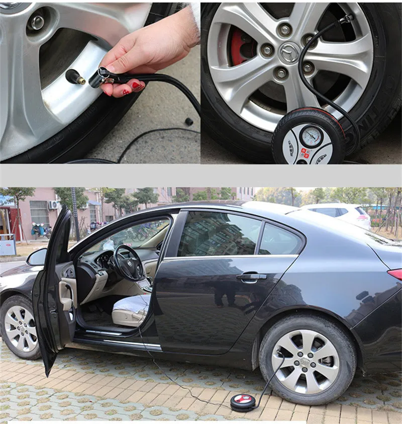 DC 12V электрическая Автомобильная Накачка шин насос накачивание воздуха насосы для шин датчик давления в шинах компрессор Портативный для мотоцикла мяч