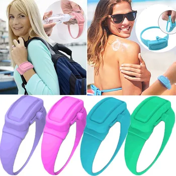 

Unisex Wristand Dispensing 4PC Wristband Hand Dispenser Wearable Hand Sanitizer Dispenser Pumps Disinfecta Whole cleaning