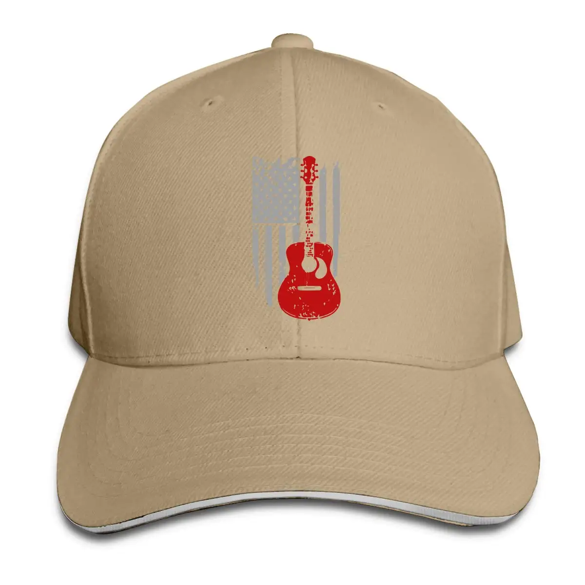 Гитара флаг США Мужская и Женская Хип-хоп кепка бейсболка