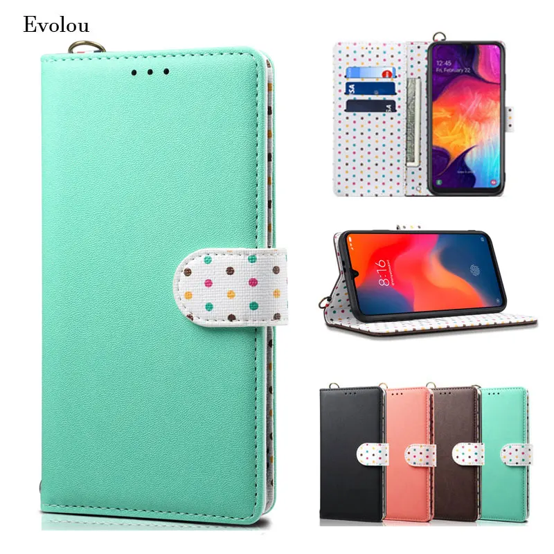 Модный Магнитный флип-чехол-бумажник с подставкой для XIAOMI A3 CC9E 9T кожаный чехол в горошек для XIAOMI 9 8 удобный телефонный футляр