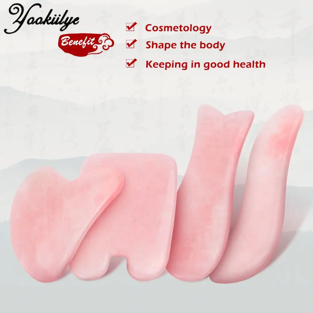 1 шт. натуральный розовый КВАРЦЕВЫЙ Нефритовый камень Guasha массажный инструмент