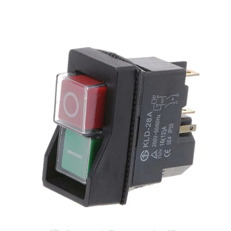 Kjd17 Interruttori A Pulsante Di Avviamento Elettromagnetico A 5Pin 16A Ac250V Ip55 Interruttore Di Sicurezza Per Attrezzature Da Giardino A Macchina 