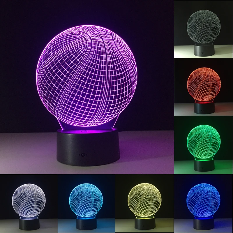 3d Lighting Fixture Football LED Table Night Lamp Remote Control RGB 7 Colors Changing Indoor Night Lights Illusion Lamp candle night Night Lights