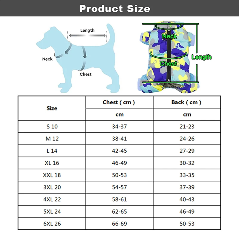 Winter Clothes for Small Large Dogs Pet Dog Jacket for Yorkies French Bulldog Chihuahua Clothes Big Dog Coat Overall
