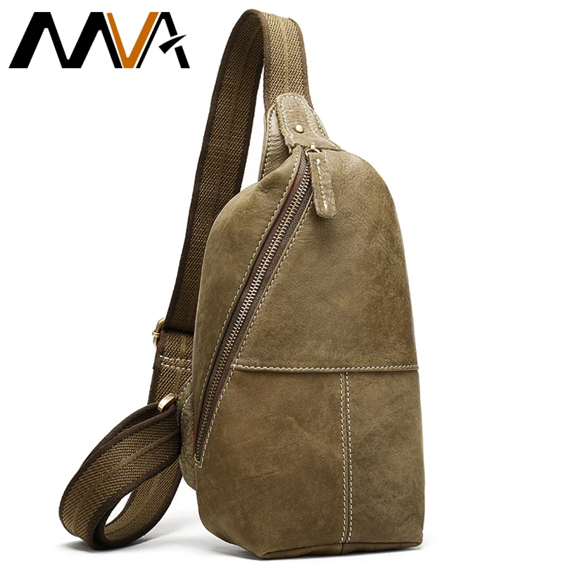 

MVA Genuine Leather Men's Shoulder Bag For Men Sling/Chest Bags Small Messenger Bag Men Crossbody Bag For Men Male Chest Bags