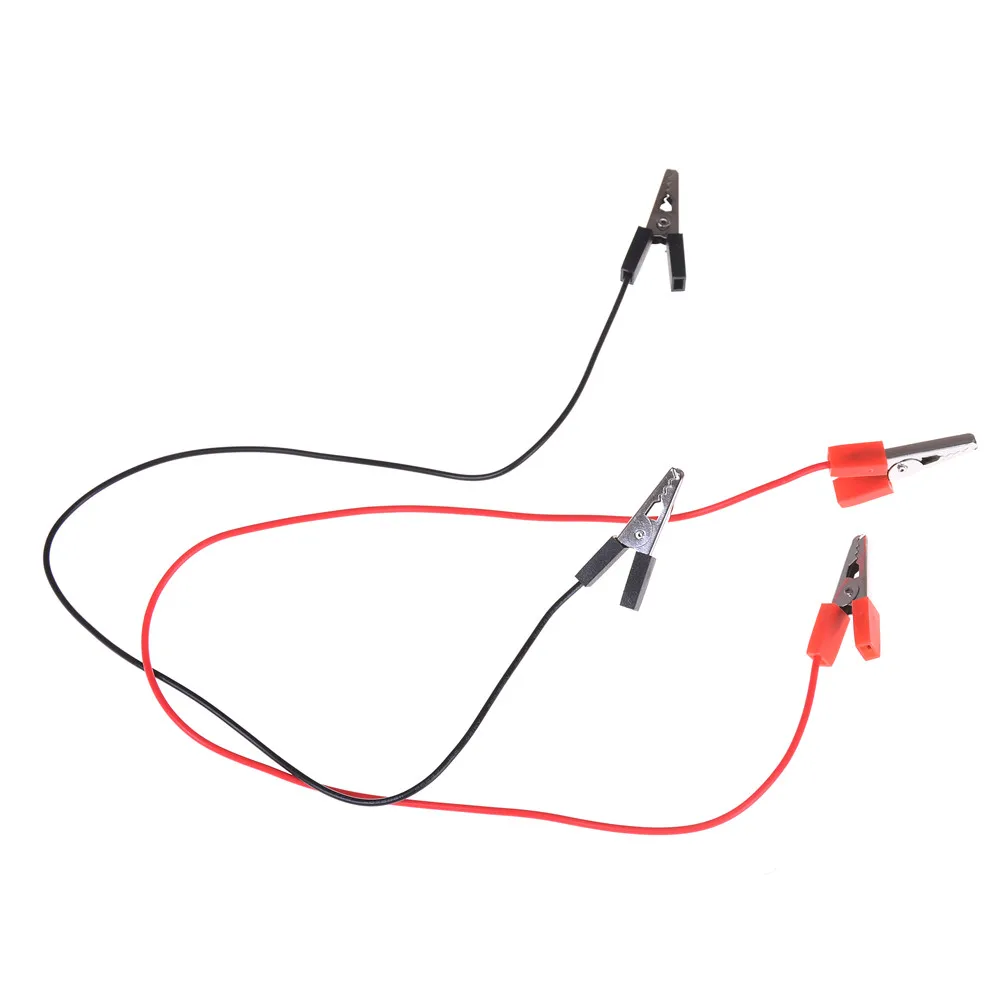 1Pair Red balck 40CM 5A 4 Clamps Double Alligator Clip Clamp Test Booster Jumper Cable