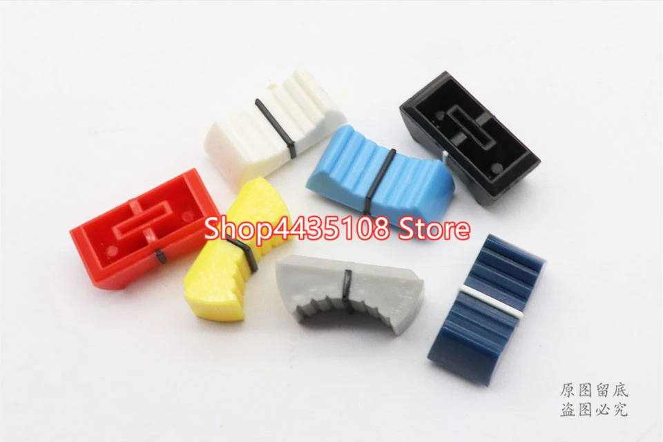 10pcs Fader Knob Cap Touch Sensitive Slider Ribbed Mixer Desk Switch
