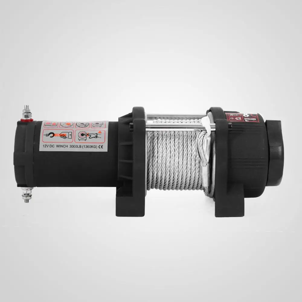 Electric Winch 1360kg 3000lbs 12v Electric Atv Recovery Winch Steel