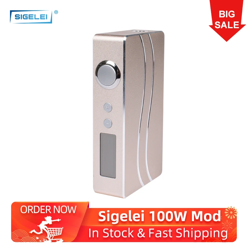 Распродажа! Оригинальный Sigelei 100W Plus Box MOD для двойной батареи 18650 Vape Golden big Mod с