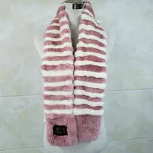 Женский модный меховой шарф теплый мягкий осенне-зимний шарф в полоску разноцветный выбор CC такой же тип абзаца