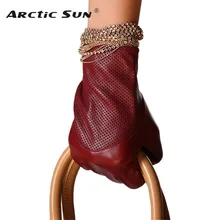 Специальное предложение распродажа темно-красные женские перчатки Модные теплые зимние перчатки из натуральной кожи L090NN