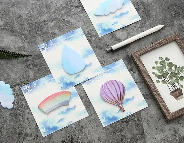 10 шт. Lytwtw's Новые Kawaii Стикеры для заметок сообщение заметки Pad Симпатичные Радуга облако Diy офисные школьные принадлежности канцелярские принадлежности