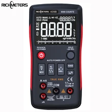 Richmeters rm409b true-rms multímetro digital botão 9999 contagens com gráfico de barras analógico ac/dc tensão amperímetro corrente ohm