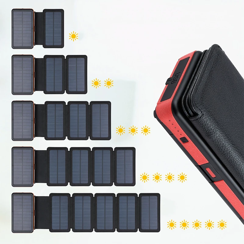 Наружная Складная Водонепроницаемая Солнечная Панель зарядное устройство портативное Qi Беспроводное зарядное устройство светодиодный Банк солнечной энергии 20000 мАч для телефонов