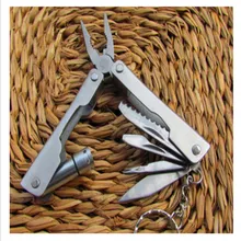 Portable Multi-functional Pliers For Outdoor Camping Lamp Pliers With LED Lights 10 In 1 Cutter Screwdriver 1366 multi in 1 outdoor portable stainless steel pliers 9 screwdriver bits blue silver