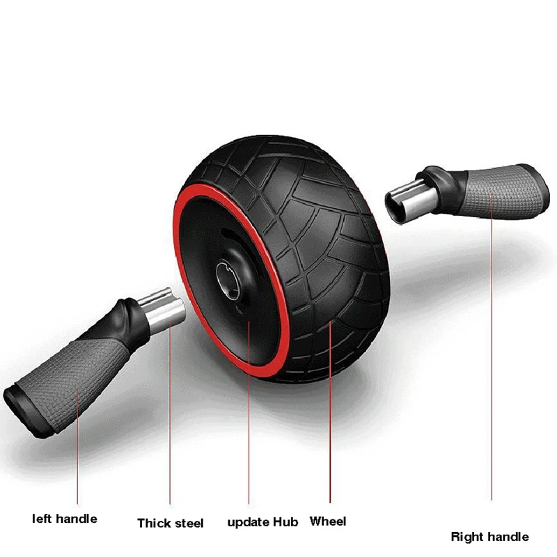 No Noise Abdominal Wheel Round Ab Rollers For Core Trainer Waist Arm Strength Exercise Body Building Press Gym Fitness