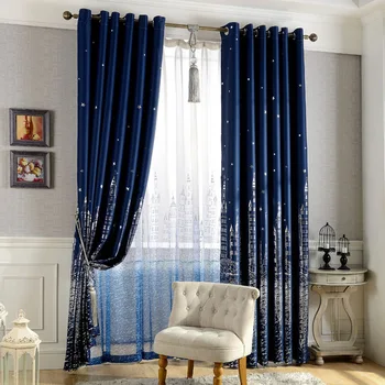 

Curtain for Living Room Blackout Children Bedroom Cartoon Sea Castle Printed Voile Curtain Kids Curtains Cloth Tulle Cortinas