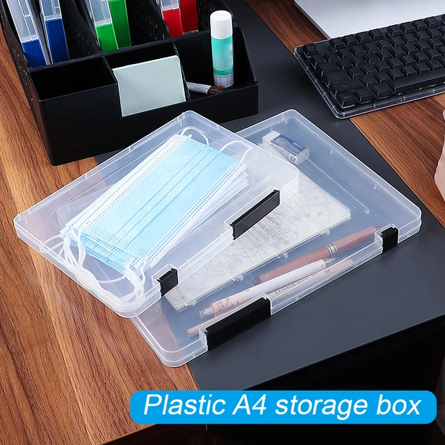 A4 File Project Case Plastic Scrapbook Storage Box Container Clear File  Document Sorting Portable Box Folder Dust-proof Box - AliExpress