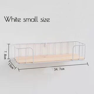 white small Новая Скандинавская металлическая настенная полка в скандинавском стиле, Настенная декоративная полка для детской комнаты, органайзер, держатели для хранения - Цвет: white small