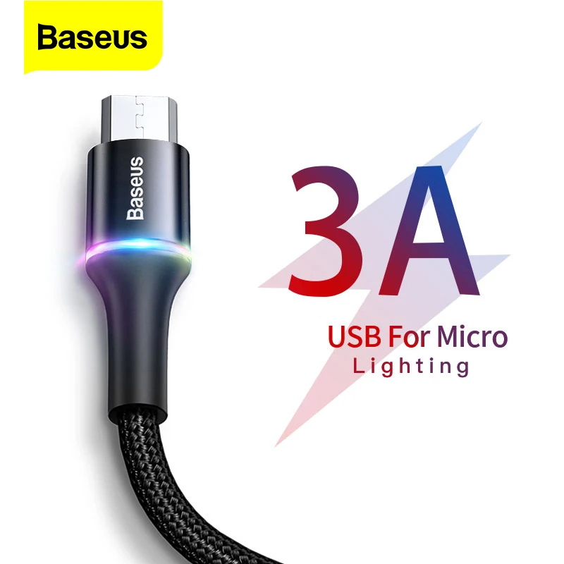 Кабель Micro USB Baseus 3A для быстрой зарядки Samsung Xiaomi Redmi 4 Note 5 Pro Android|Кабели мобильных