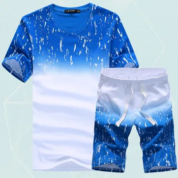 

jogger sets loose tiktok clothes 2 piece set short-sleeve sweatshirt suit men Tops clothes sweatpants men's clothing two pieces