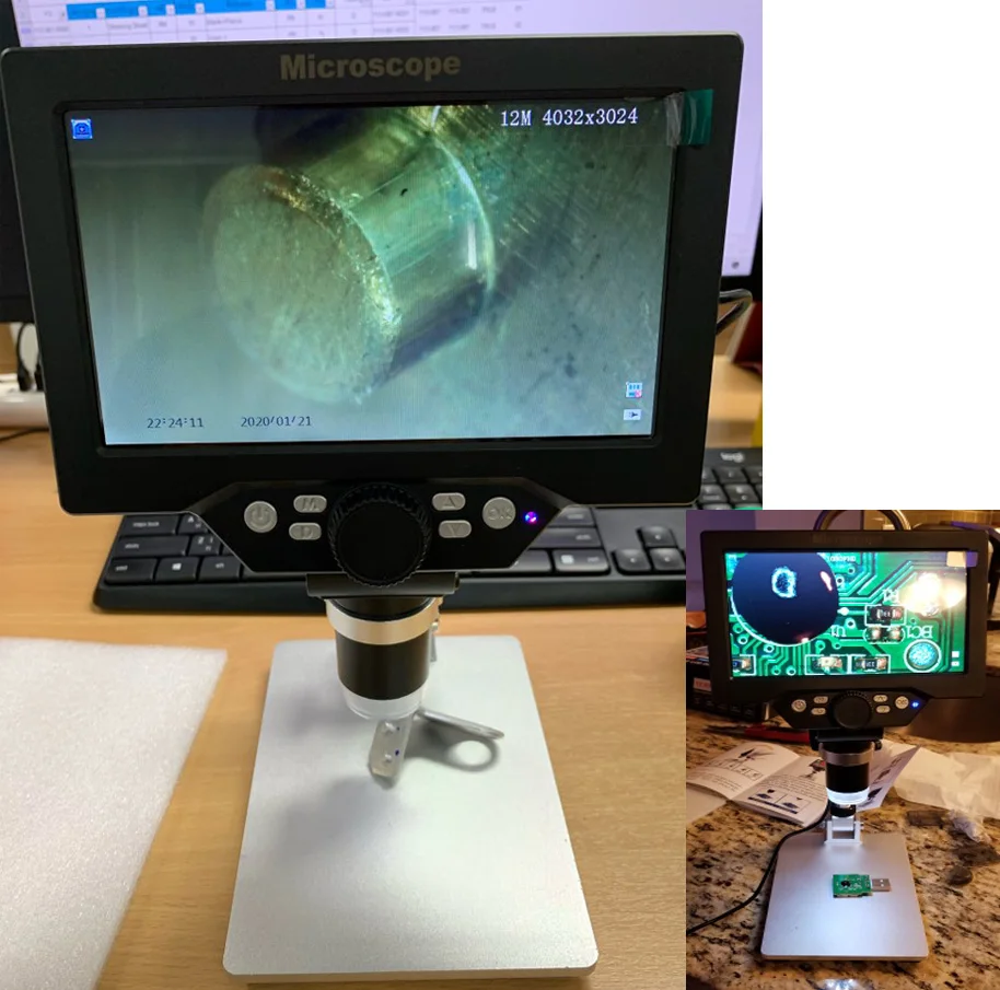 Профессиональный цифровой микроскоп 1-1200X светодиодный 12MP электронный микроскоп Эндоскоп увеличительная камера лупа для ремонта печатных плат телефонов