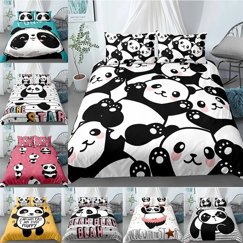 

Panda 3D Comfort Covers Bedding Sets Quilt Duvet Cover Pillowcase Home Textiles Bedroom Bed Set