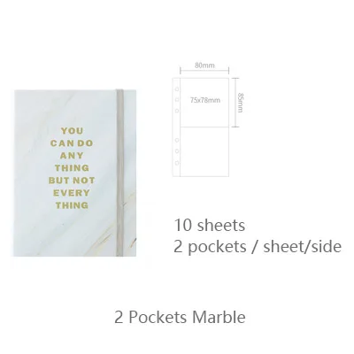 2 pockets marble Креативный фотоальбом А6, Свадебный детский альбом для записи семейной памяти, альбом для скрапбукинга ручной работы, проект жизни, фотоальбом с отрывными листами - Цвет: 2 pockets marble