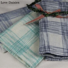 Хлопковая пряжа окрашенный Свет темно-синий зеленый большой проверить мягкий очень тонкий ткань Текстиль для DIY ручной работы летнее платье Блузка