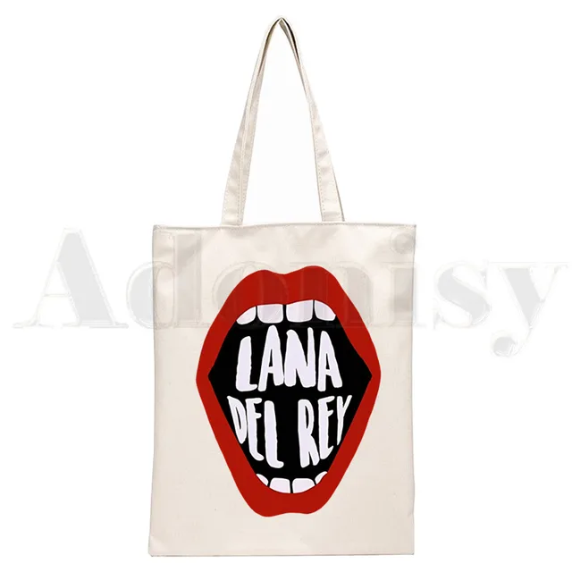 Lana Del Rey LOGO Printed Graphic Hipster Cartoon Print Shopping Bags Girls Fashion Casual Pacakge Hand Bag N2014E