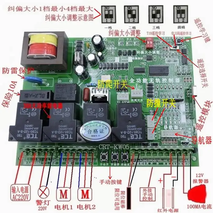 Universal double motor robot trackless expansion door electric door controller