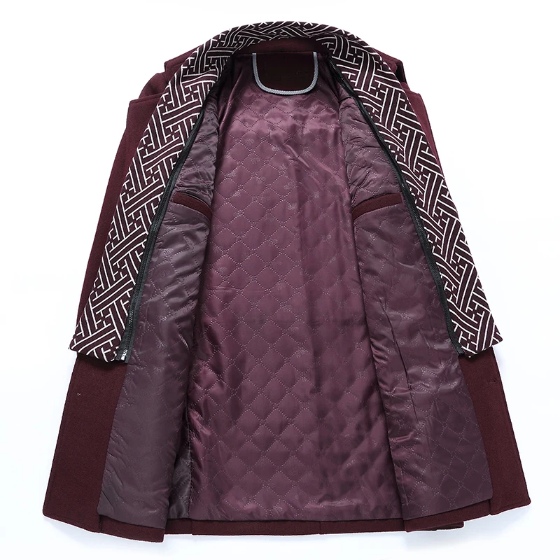 Seller Men's Coat Top Quality Wool Trench Coat Men Casual Streetwear Winter Wool Jacket Men Solid Long Overcoat Men Woolen Men's Jacket