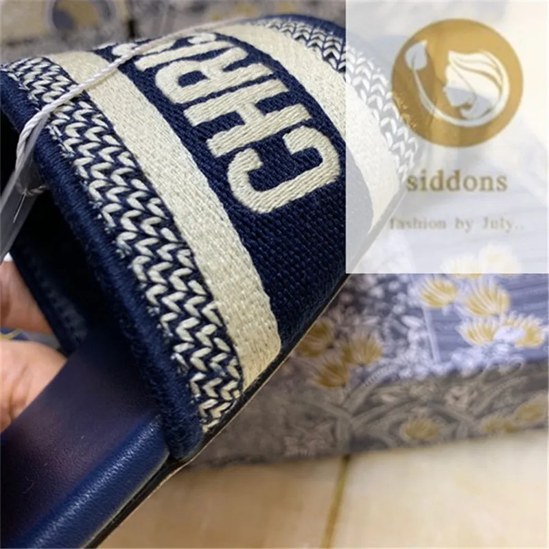 Zapatillas clásicas bordadas con letras, para playa, vacaciones, multicolor opcional, mismo estilo, 2021