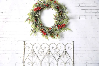 

HUAYI Wonderful Wreath Simple Headbed With Vintage White Brick Wall Background Backdrop For Indoor Studio Photoshoot W-4455