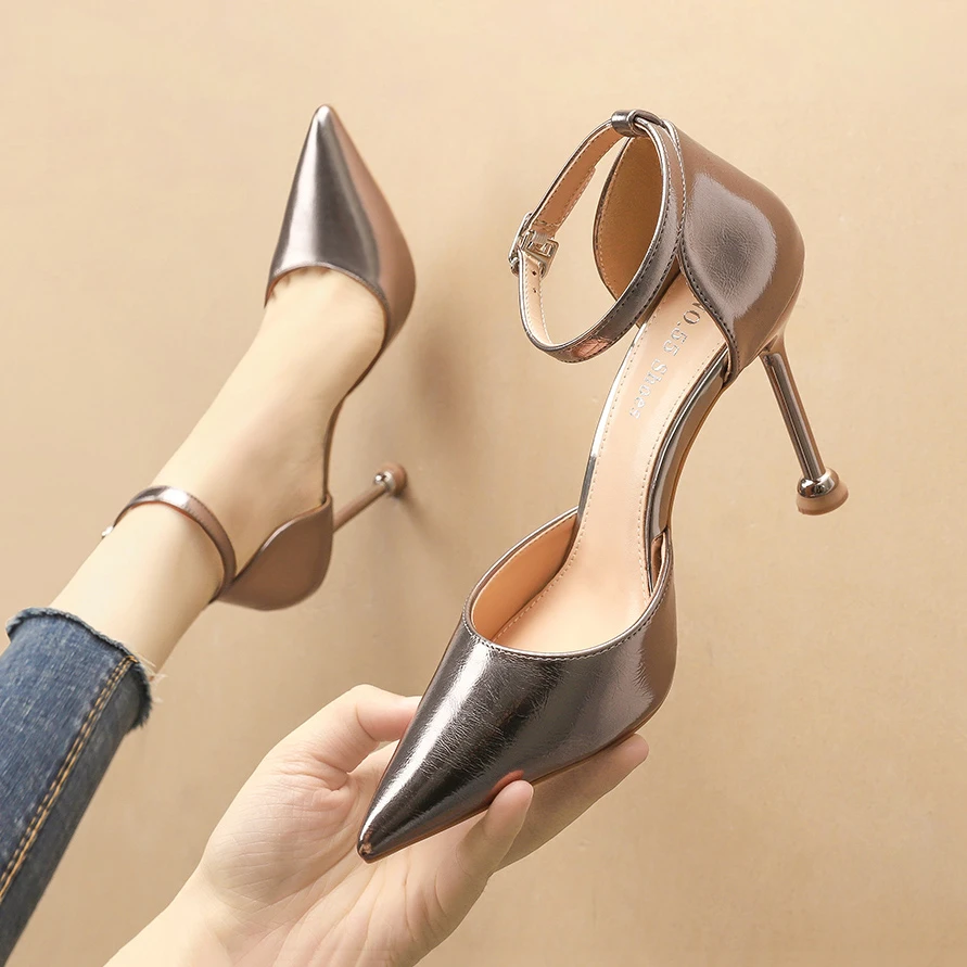 bronze pointed heels