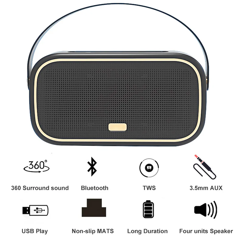 20 Вт HiFi Портативный беспроводной Bluetooth динамик стерео звук бас Колонка громкий