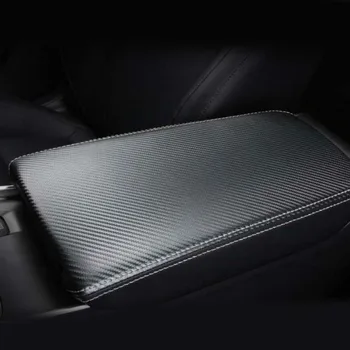 

Carbon Fiber Style 1* Black Armrest Leather Center Console Accessories