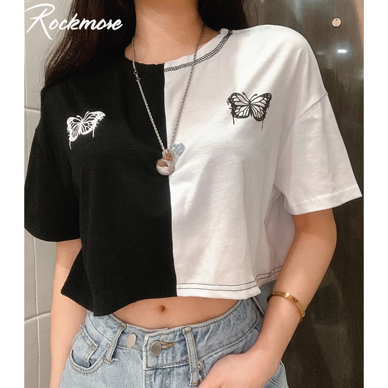 Rockmore женская футболка с коротким рукавом контрастного цвета укороченный топ