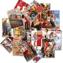 

10/30/50PCS Retro Style Sexy Beauty Graffiti Diary Suitcase Laptop Skateboard Decoration Waterproof Cute Stickers Wholesale