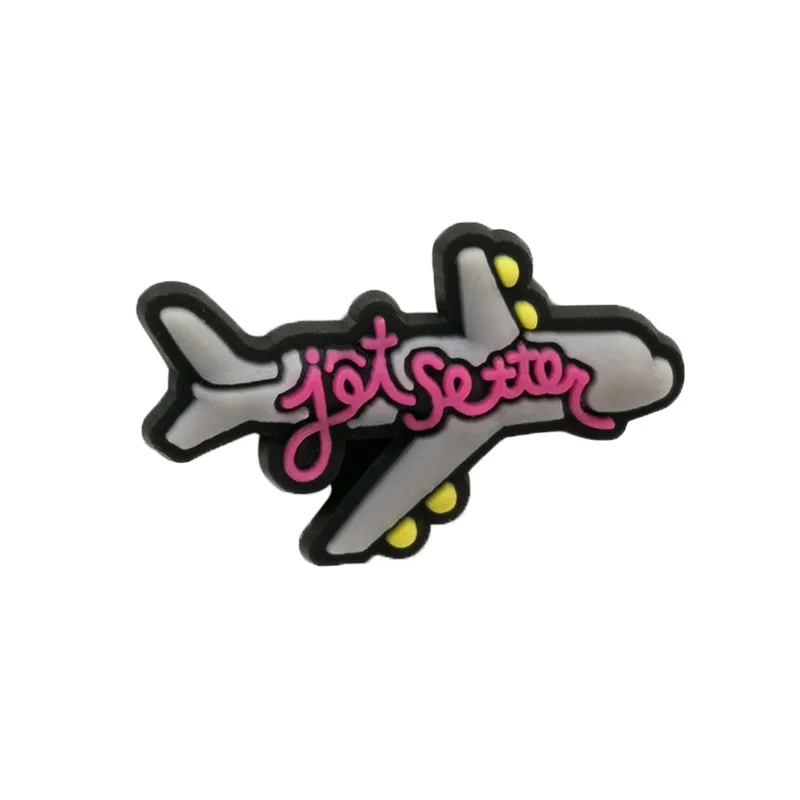High Imitation 1PCS PVC Shoe Charms Cactus/ Luggage/Sunglasses/Jet Plane Shoe Decoration Accessories for Croc jibz Kid's Party