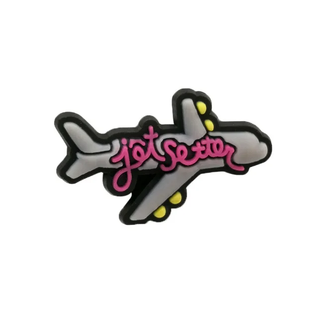 High Imitation 1PCS PVC Shoe Charms Cactus/ Luggage/Sunglasses/Jet Plane Shoe Decoration Accessories for Croc jibz Kid's Party 8