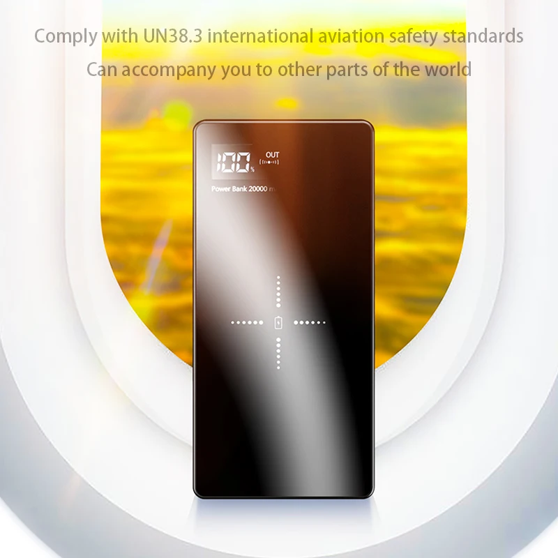 Беспроводное зарядное устройство Qi портативное 20000 мАч USB Type C для телефона