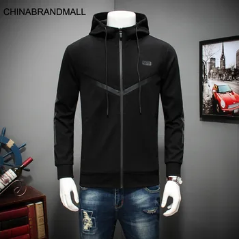 

Season Men Plus Fat Plus Size With Cap Jacket Shirt Youth Fat Man Leisure Coat