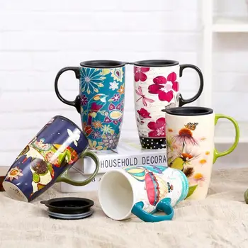 

Large Capacity Mark Cup Ceramic Simple Coffee Creative Breakfast Cup with Lid Cups and Mugs Stainless Steel Cup Mug Coffee Mugs