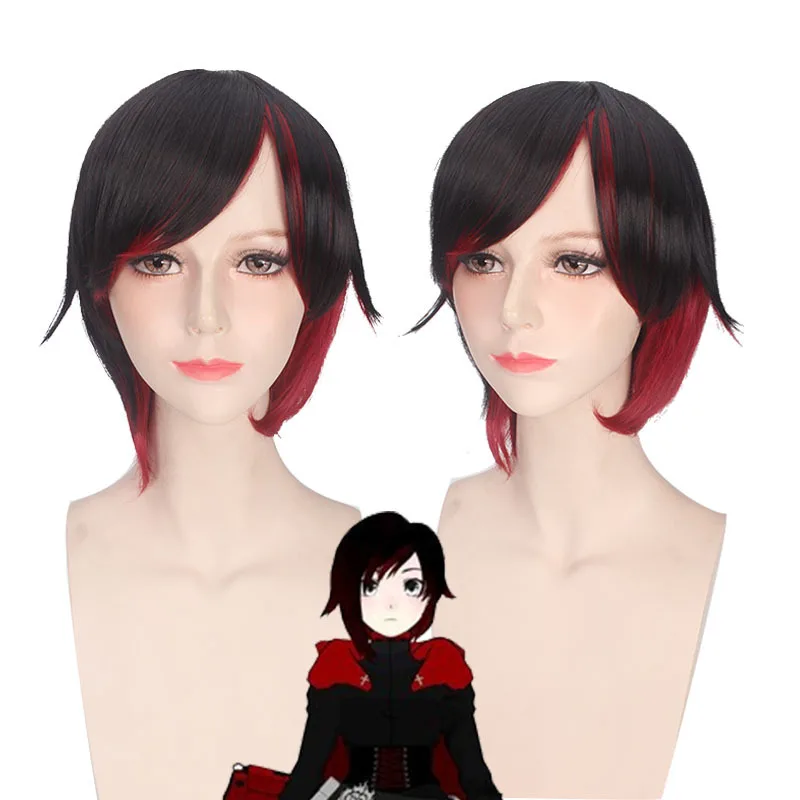 Парик для Хэллоуина модный термостойкий парик из Аниме RWBY Red Trailer короткий черный
