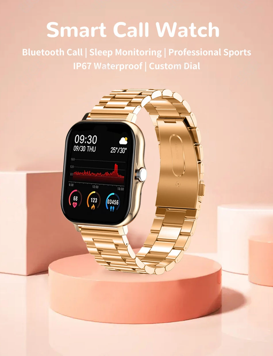 2022 New Men Smart Watch Women 1.69" Full Touch Bluetooth Call Fitness Tracker Heart Rate Monitor Blood Pressure Smart Bracelet