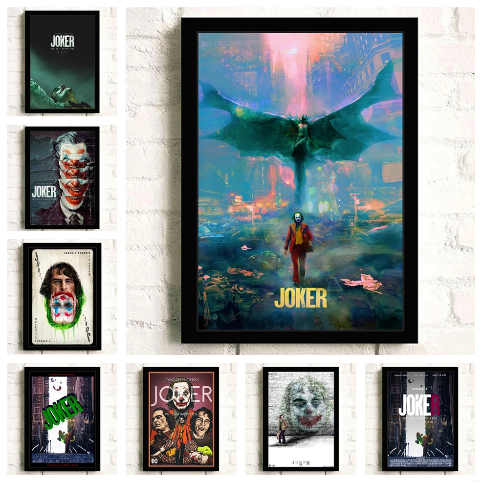 

Superhero Joker 2019 Joaquin Phoenix Heath Ledger DC Movie Comics Wall Art Painting Print On Poster Pictures Home Decor