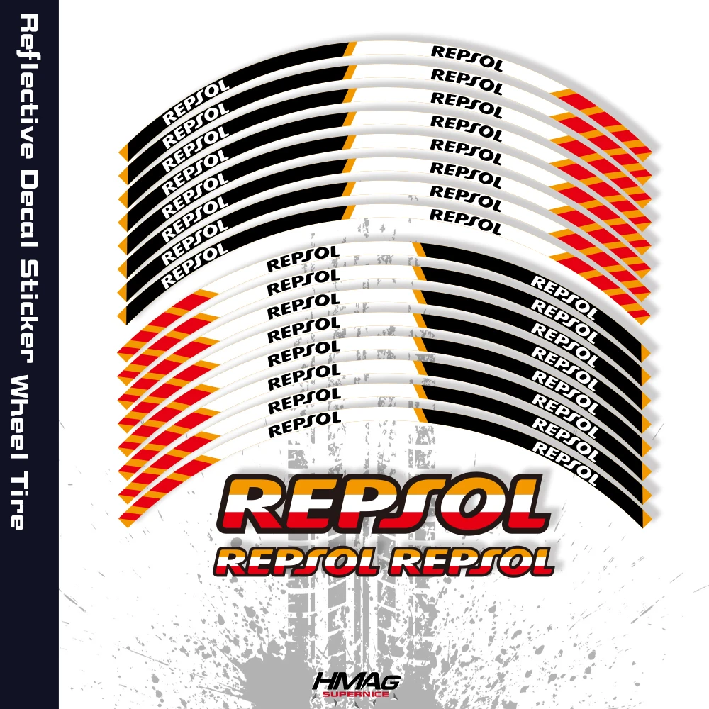Для HONDA REPSOL CBR600RR 1000RR 17 дюймовые наклейки для мотоциклов Светоотражающие